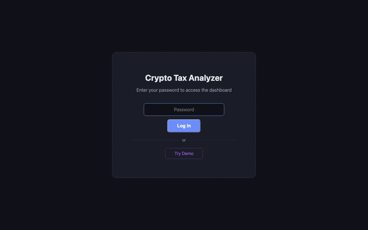 Crypto Tax Analyzer screenshot